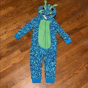 Blue and Green 3T Dinosaur One Piece Pajamas/costume